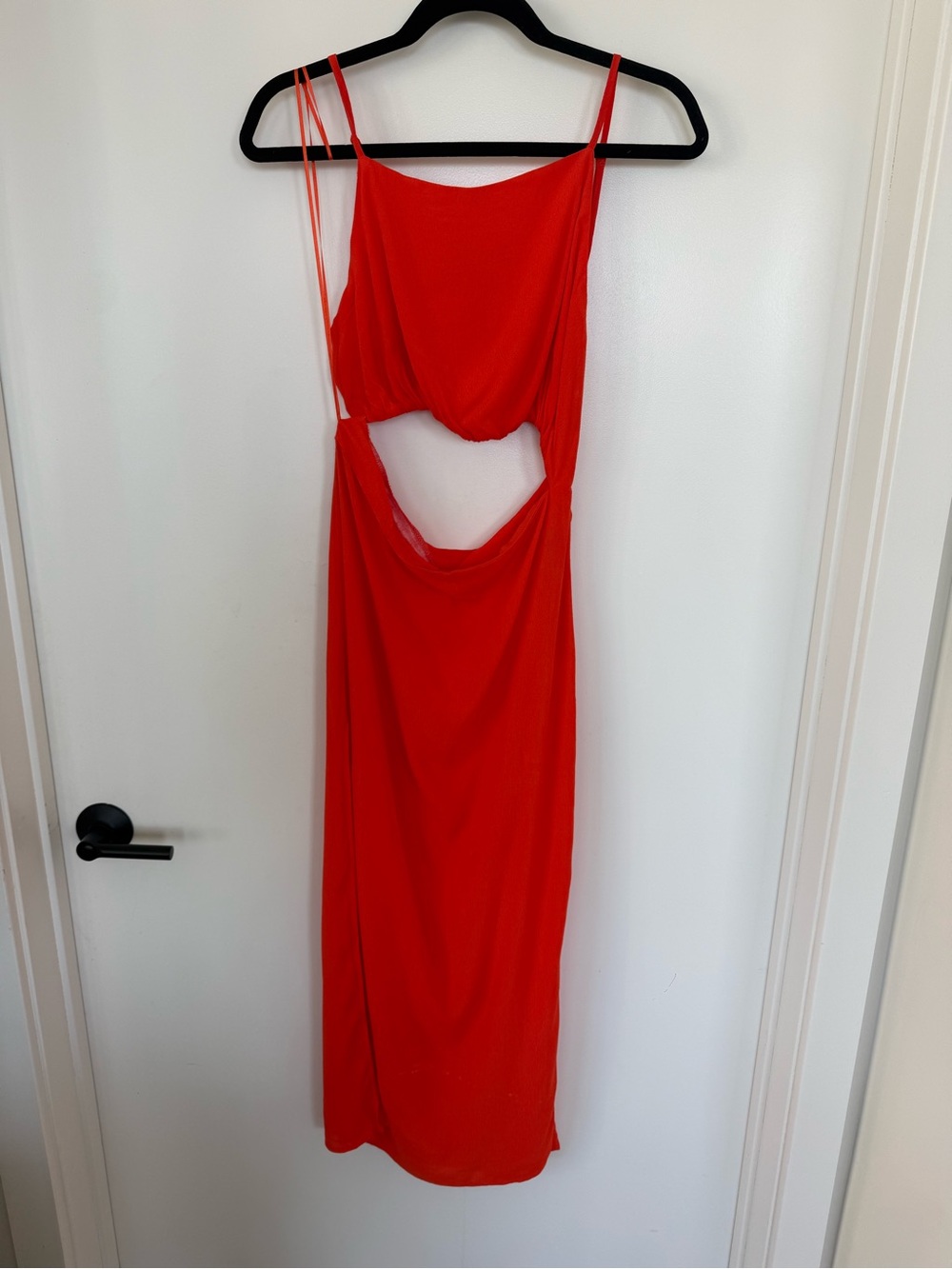 Strappy Cutout Red Midi Dress - Women